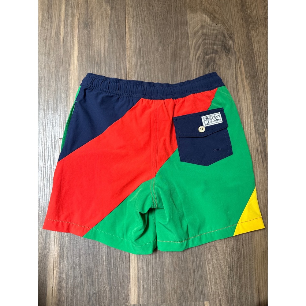 Polo Ralph Lauren Boys Swim Trunks Size 8 Multicolor Colorblock Logo - Picture 3 of 7